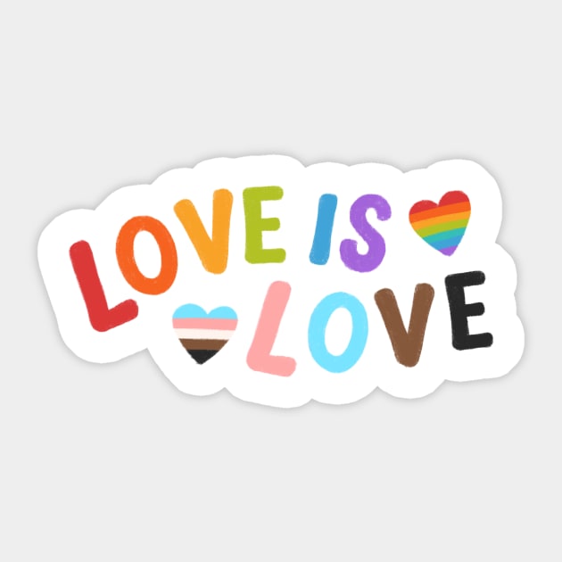 Love is Love Shirt Pride T-Shirt Gay Pride Tshirt Proud LGBTQ apparel Lesbian Pride Bi Pride Equality Shirt Pride Month Gift Rainbow shirt Sticker by Batal Smiley Superhero